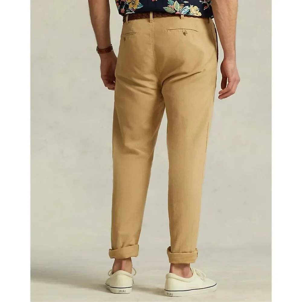 Polo Ralph Lauren NWT Big & Tall Classic-Fit Linen- Cotton Pants Vintage Khaki 4